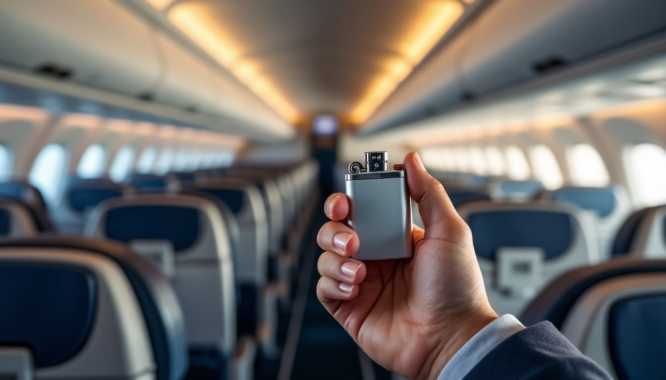 Briquet en cabine d&rsquo;avion : ce que la réglementation autorise