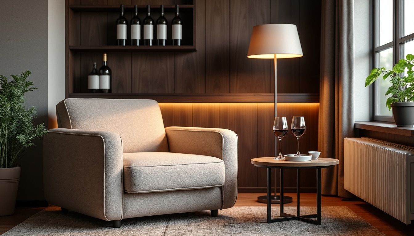 Fauteuil et éclairage : aménager un espace de dégustation